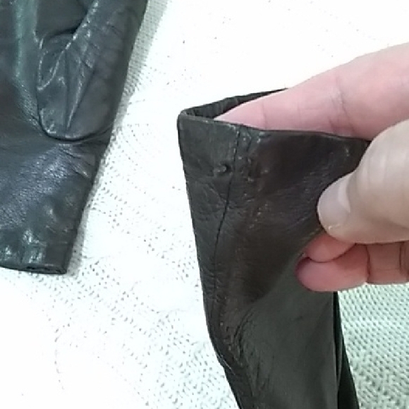 Nordstrom Brown Leather/ Cashmere Gloves - Picture 3 of 6